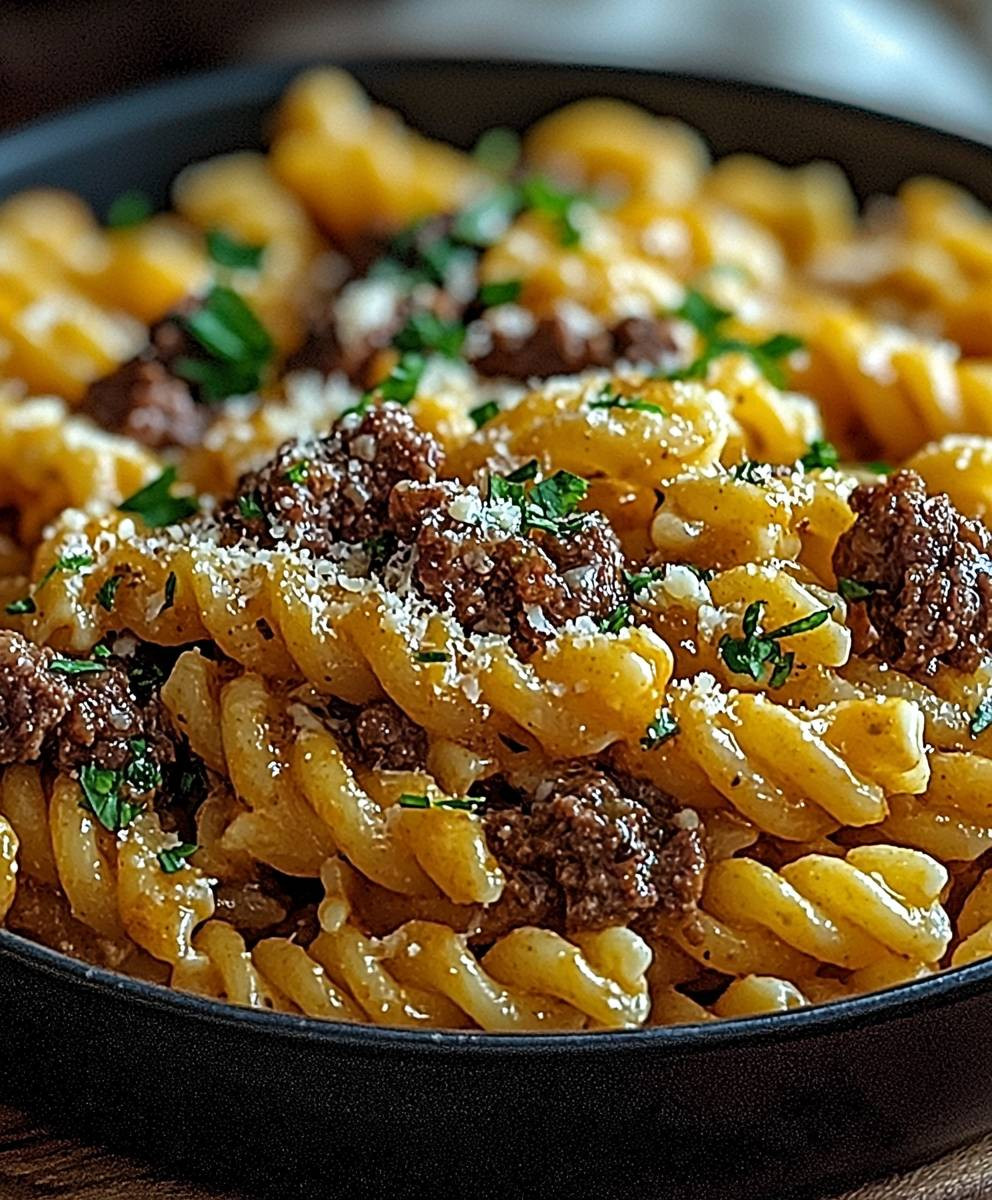Beef and Cheddar Pasta
