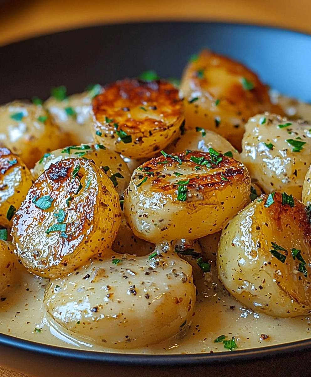 Garlic Sauce Baby Potatoes