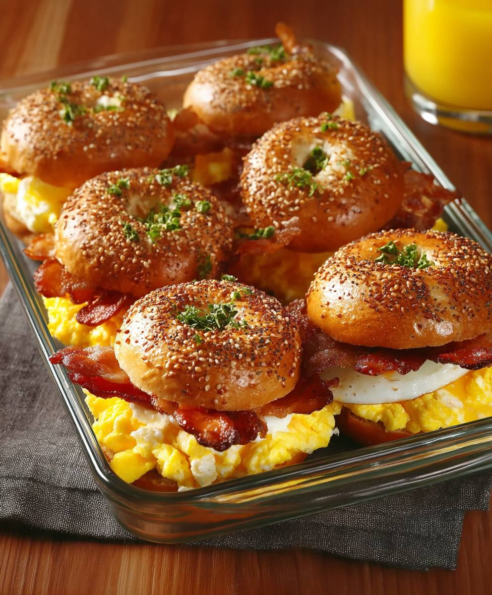 Bagel breakfast sliders