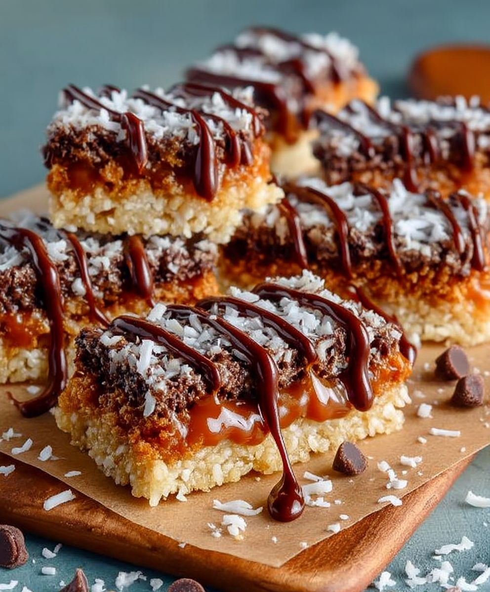 Samoas Cookie Caramel Coconut Bars