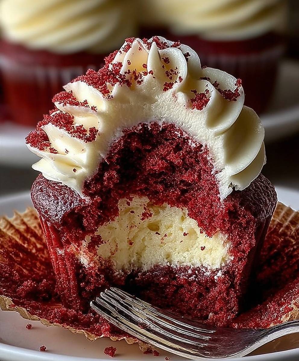 Red Velvet Cheesecake Cupcakes