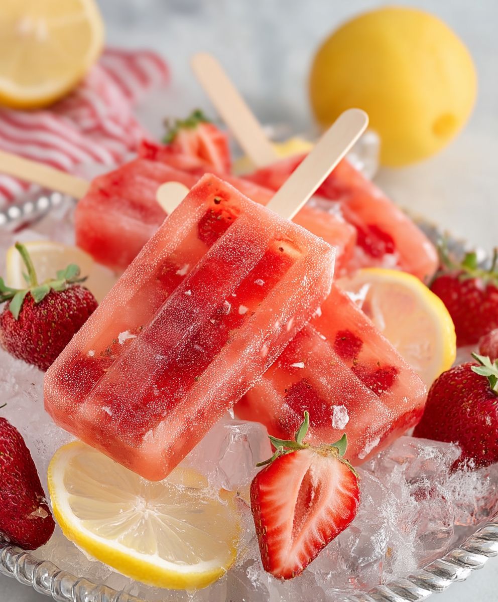 Strawberry Lemonade Popsicles