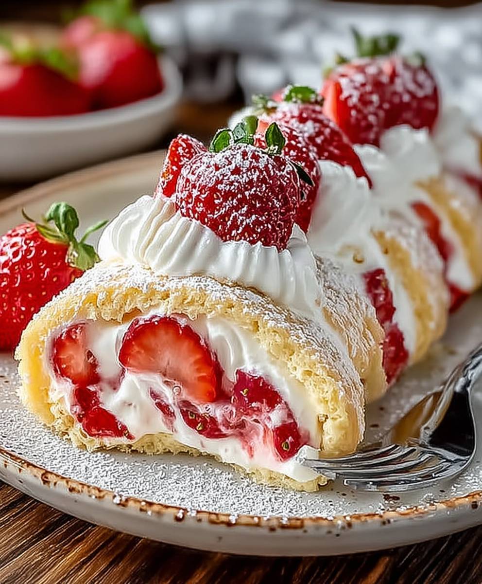 Strawberry Shortcake Cheesecake Rolls