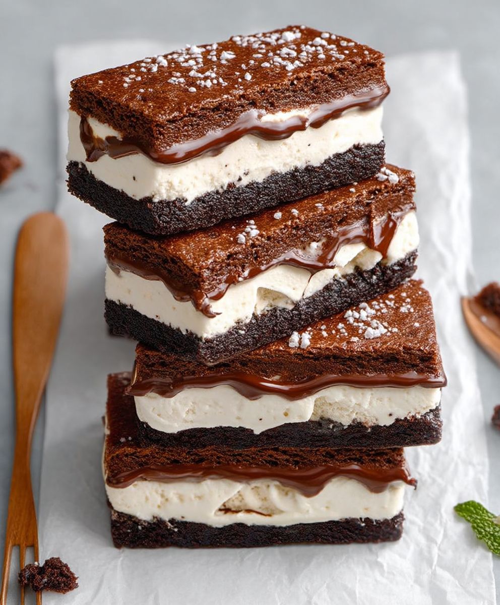 Brownie ice cream sandwiches