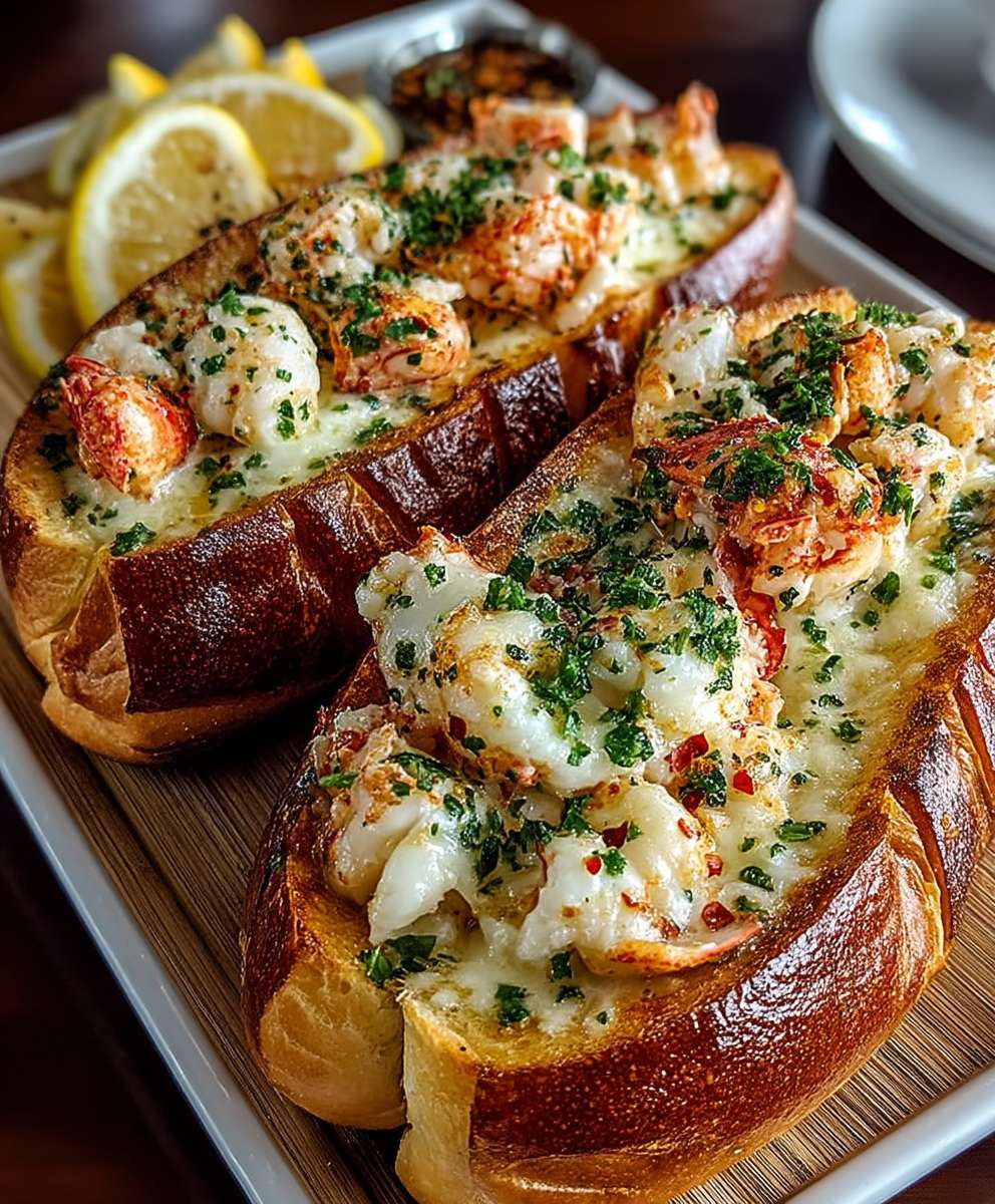 Lobster Stuffed Garlic Bread