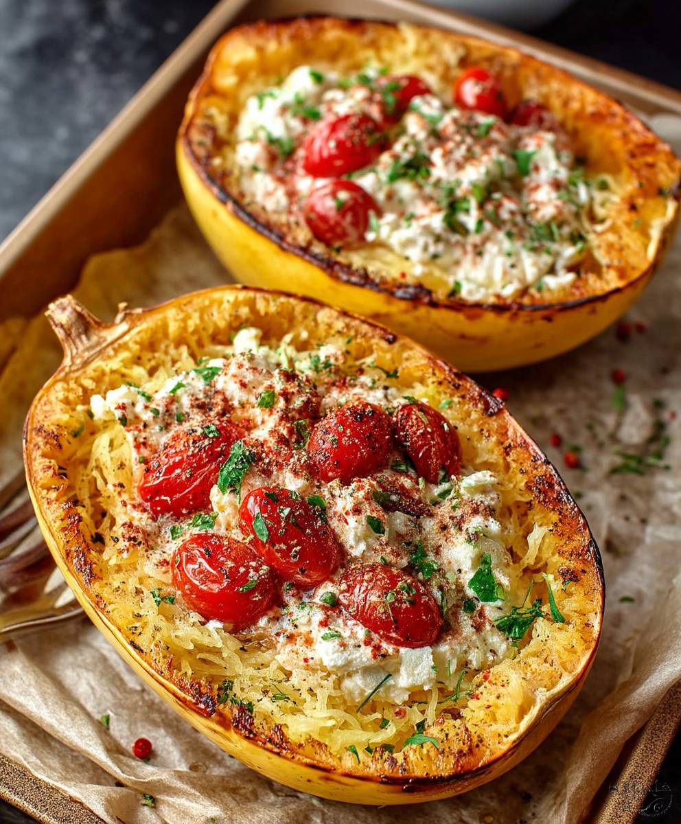 Feta spaghetti squash bake