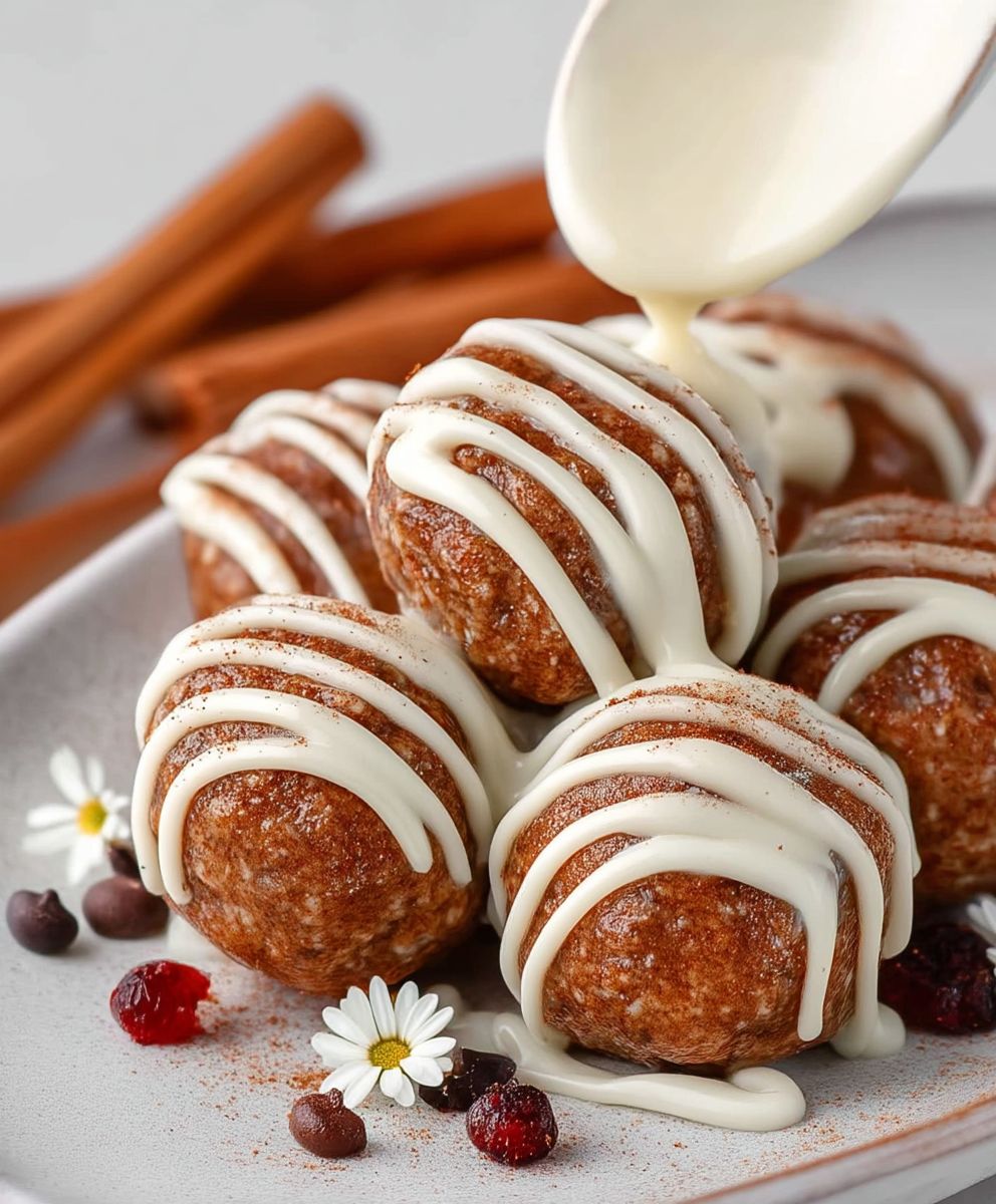 Cinnamon roll protein balls