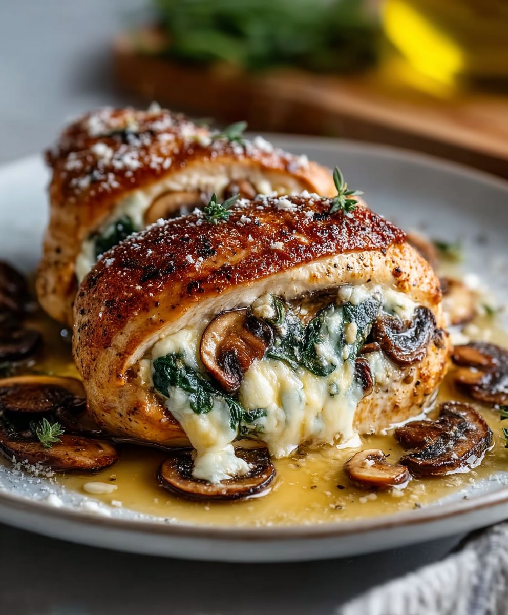 Mushroom Stuffed Chicken Breast