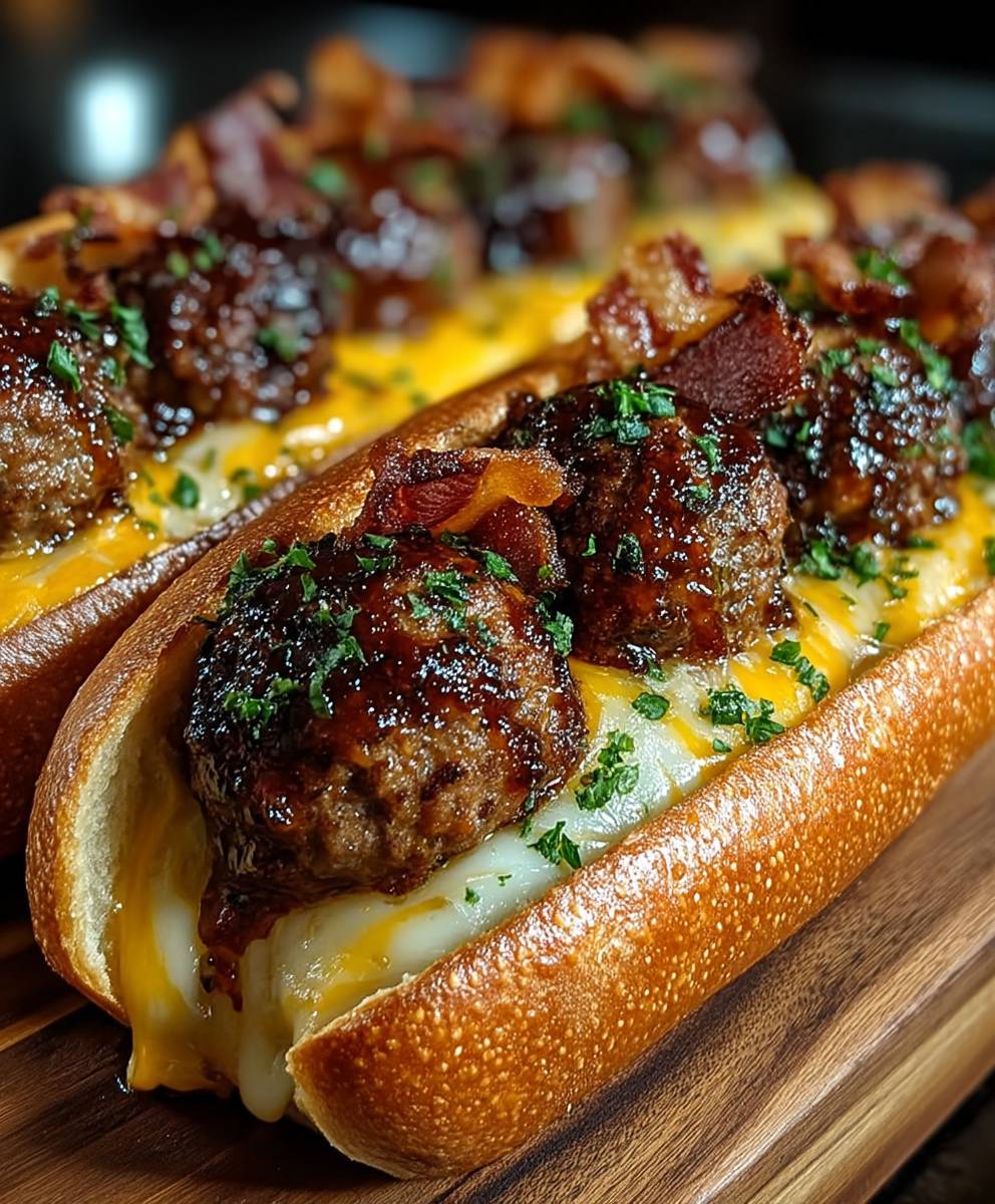 Bourbon BBQ meatball subs