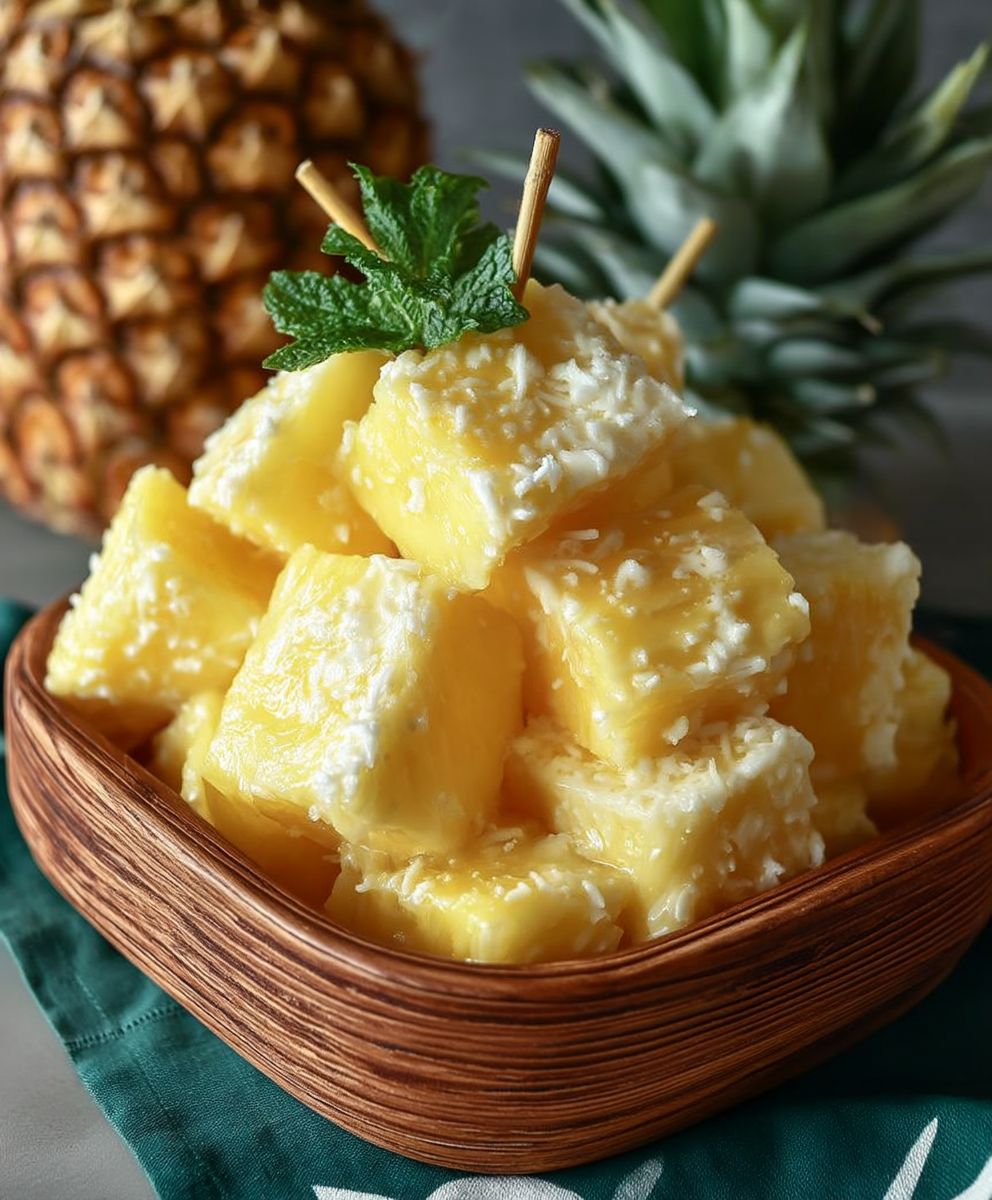 Boozy Pina Colada Bites
