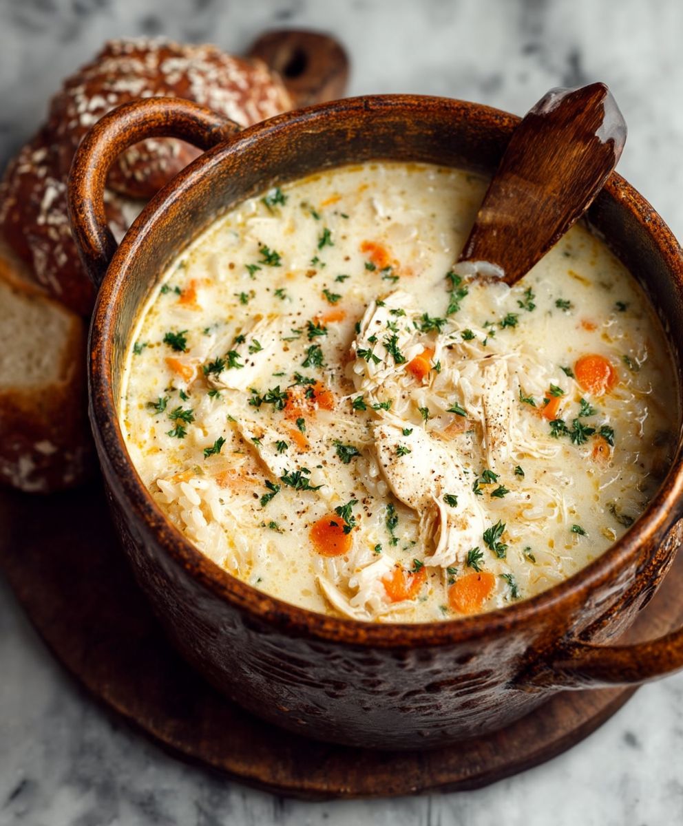 Creamy chicken and rice soup