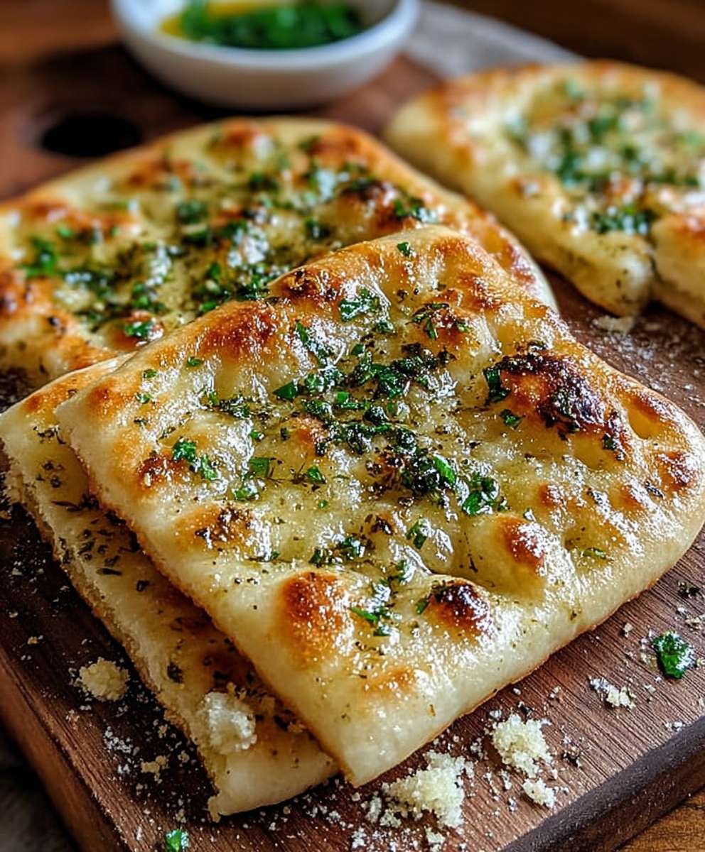 Air Fryer Garlic Flatbread