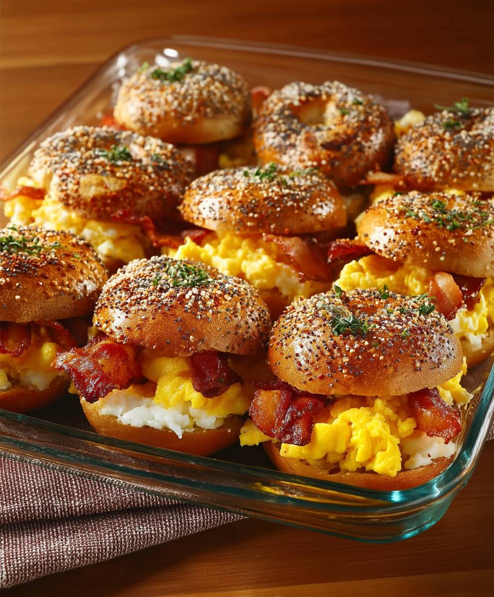 Bagel breakfast sliders