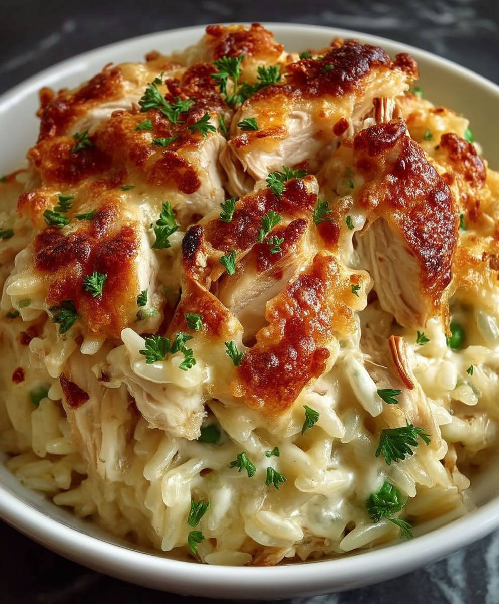 Chicken Alfredo Rice Casserole