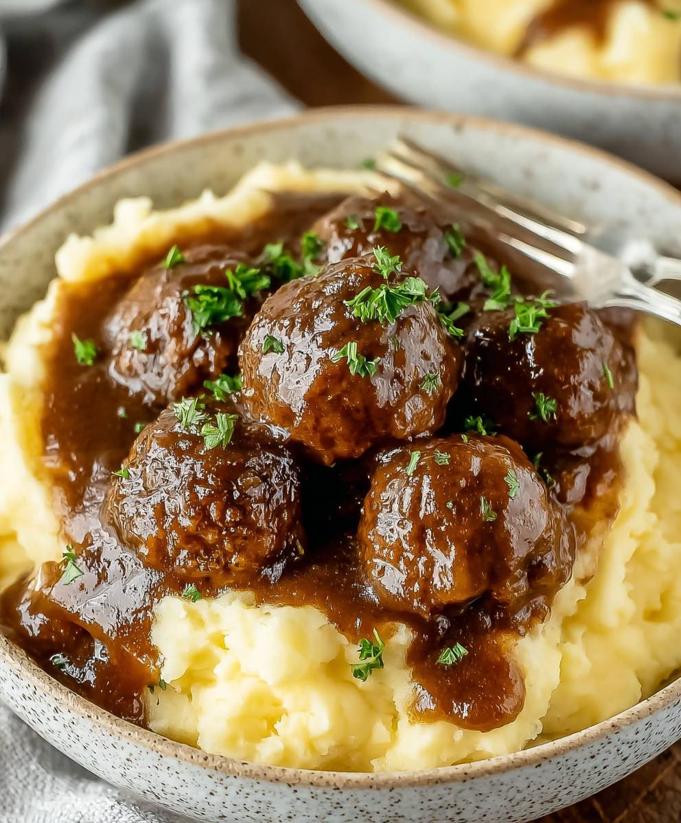 Slow Cooker Salisbury Steak Meatballs
