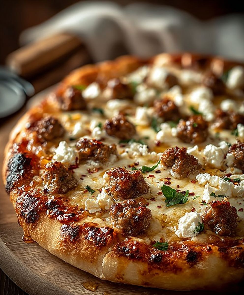 Sausage Feta Honey Pizza
