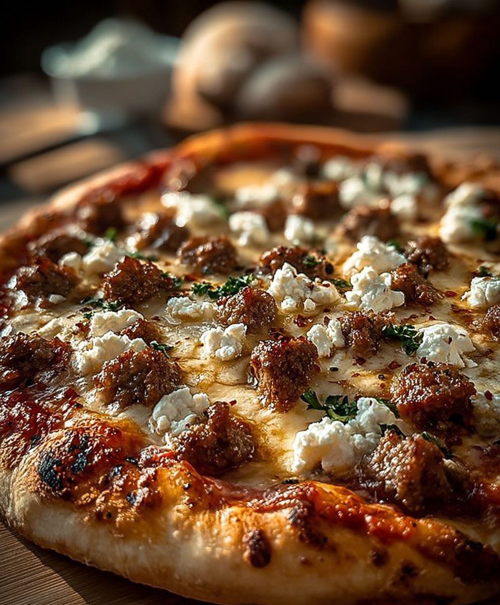 Sausage Feta Honey Pizza