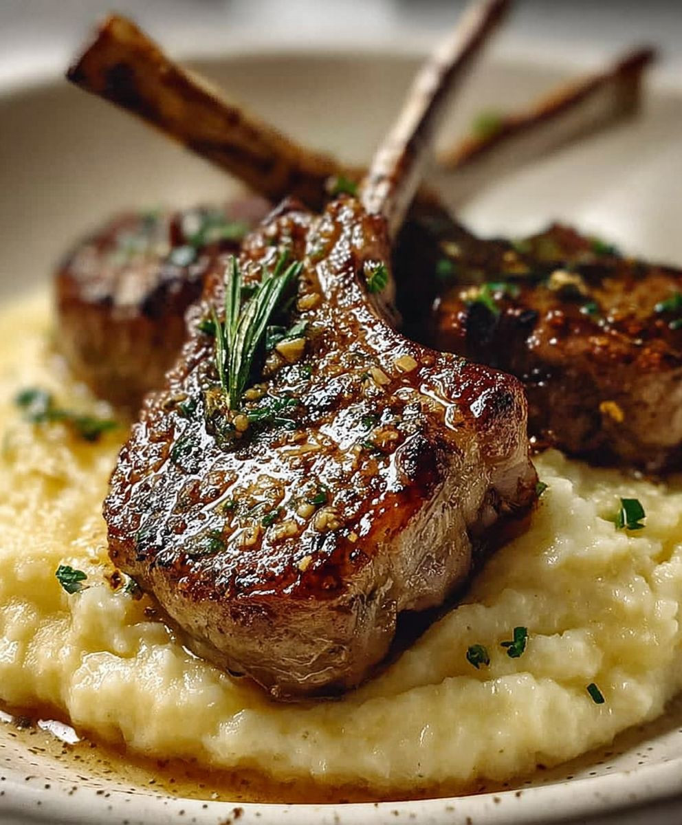 Garlic Lamb Chops Mashed Potatoes