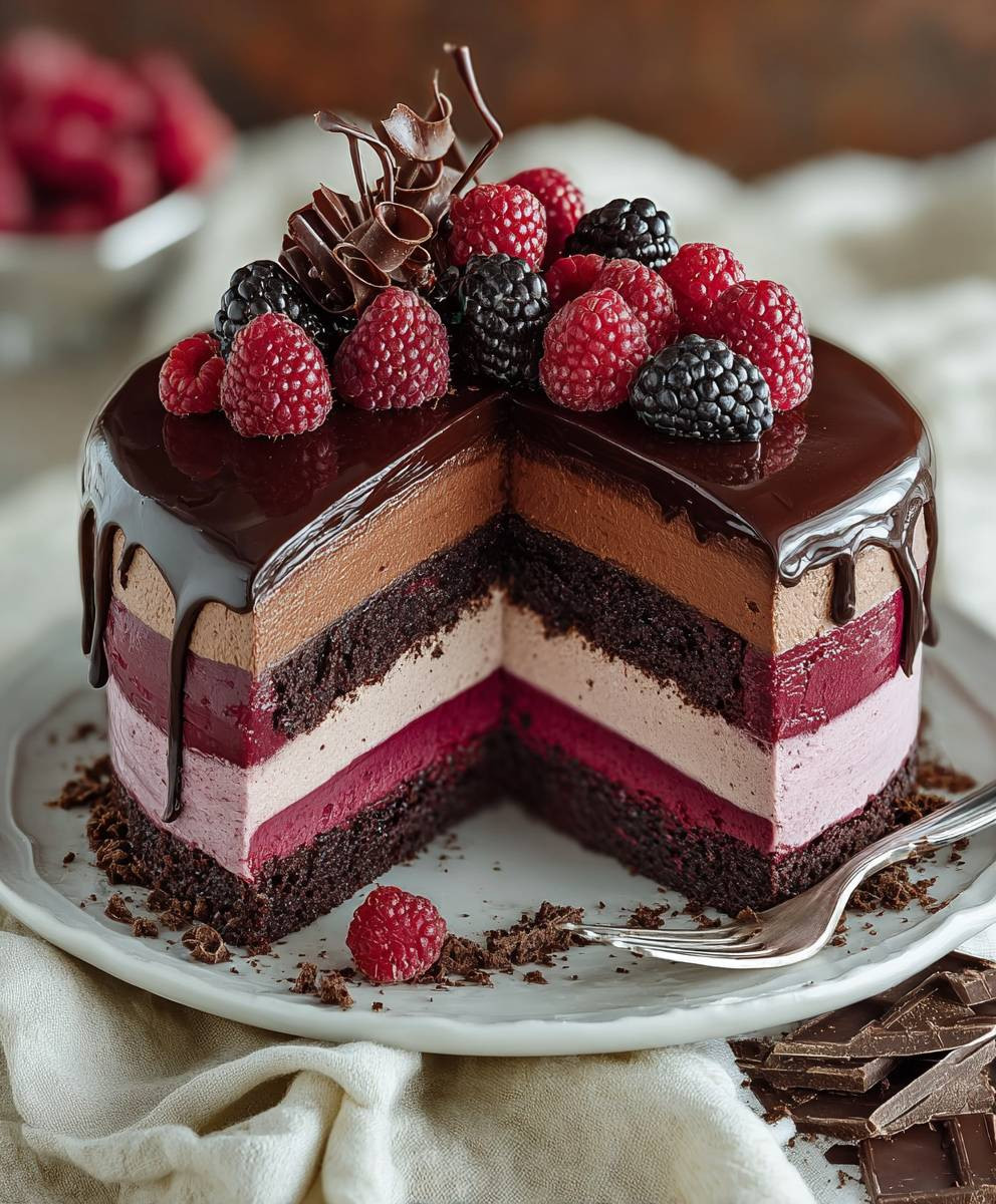 Chocolate Raspberry Mousse Cake