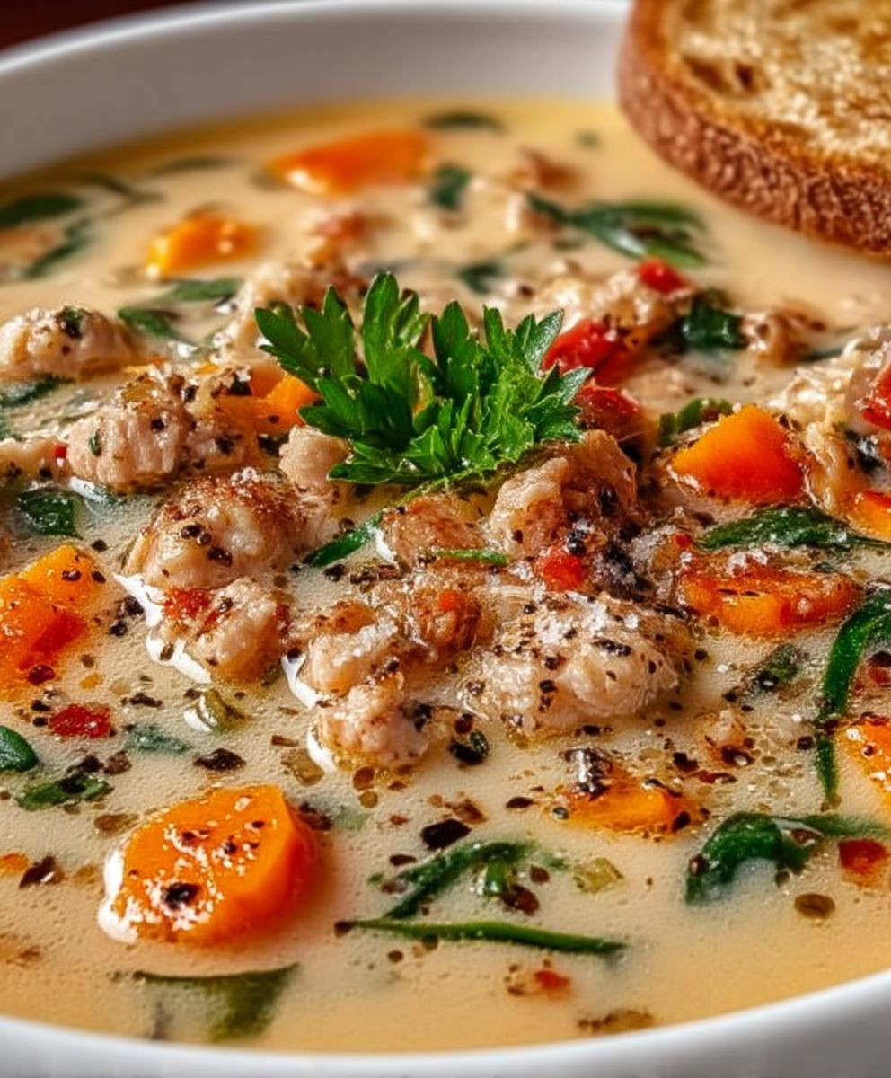 Italian Ground Chicken Soup