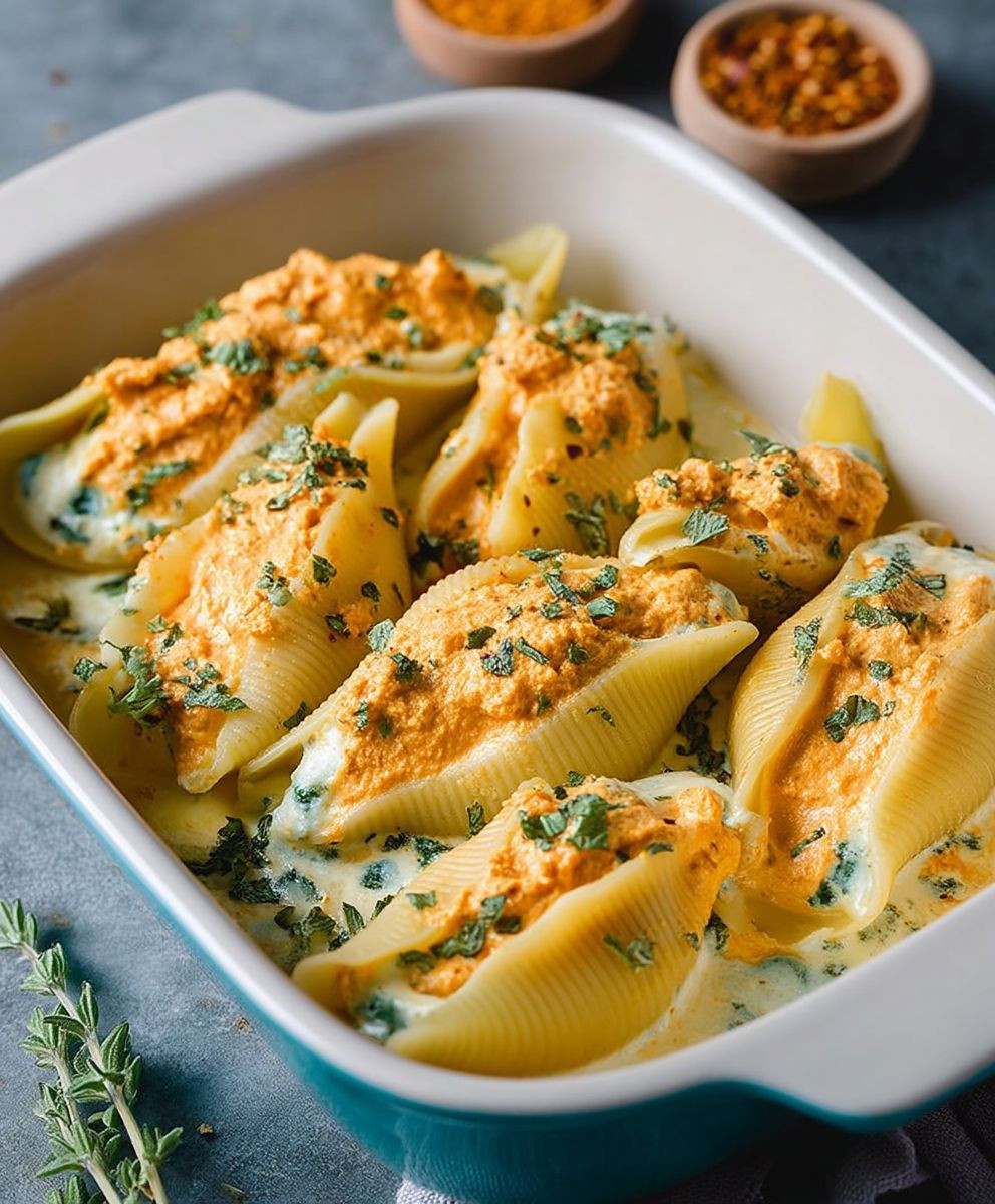Vegan Pumpkin Stuffed Shells