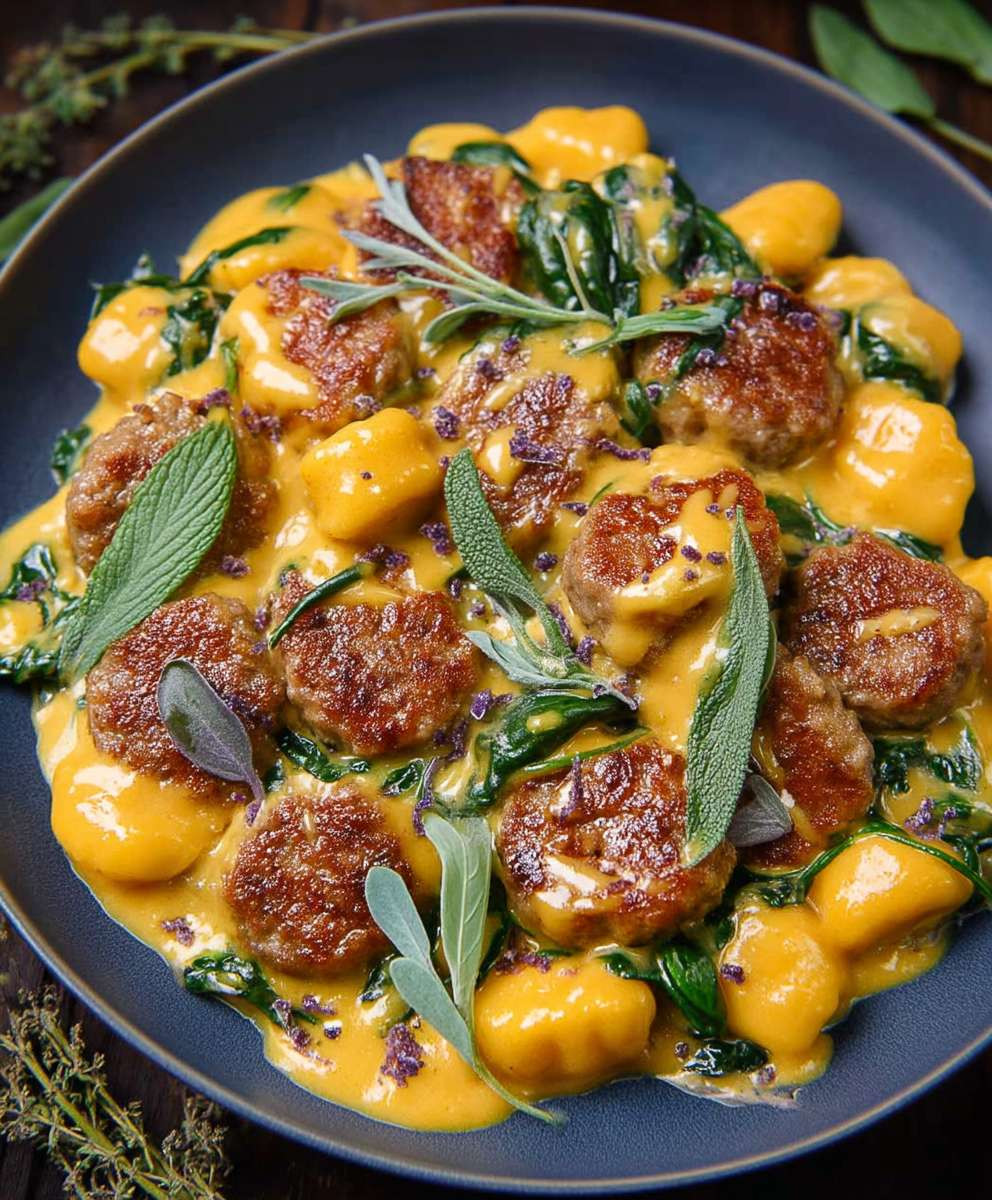Pumpkin Gnocchi Spinach Sausage