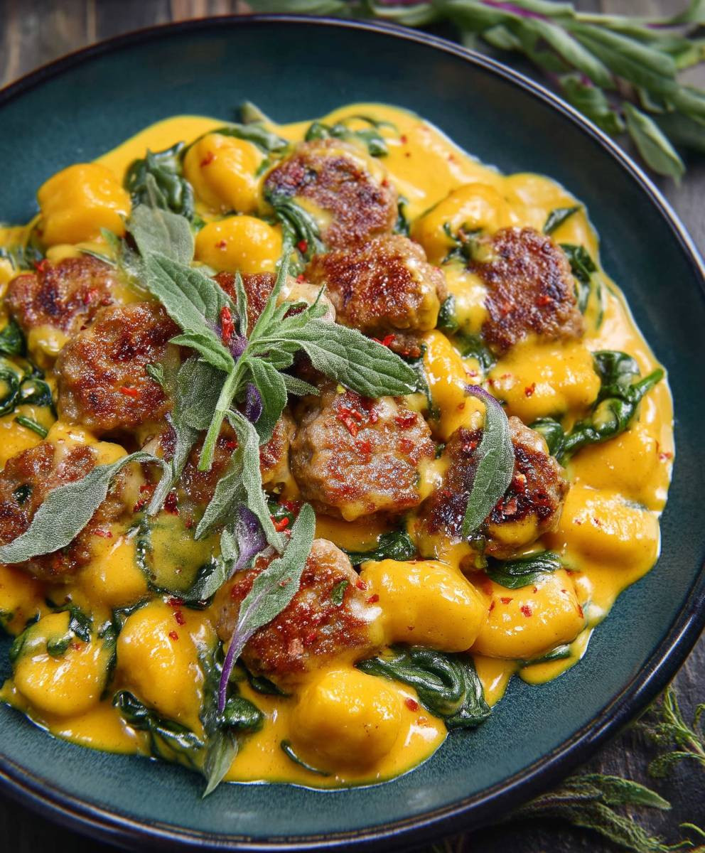 Pumpkin Gnocchi Spinach Sausage