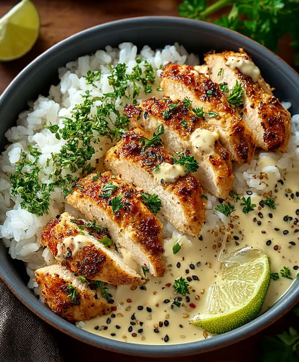 Creamy Garlic Chicken Bowls