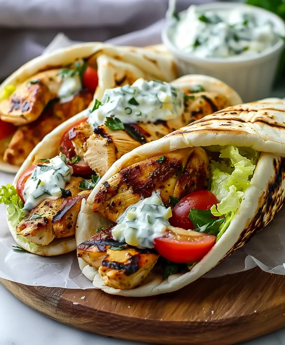 Best Mediterranean Chicken Gyros & Creamy Feta Tzatziki