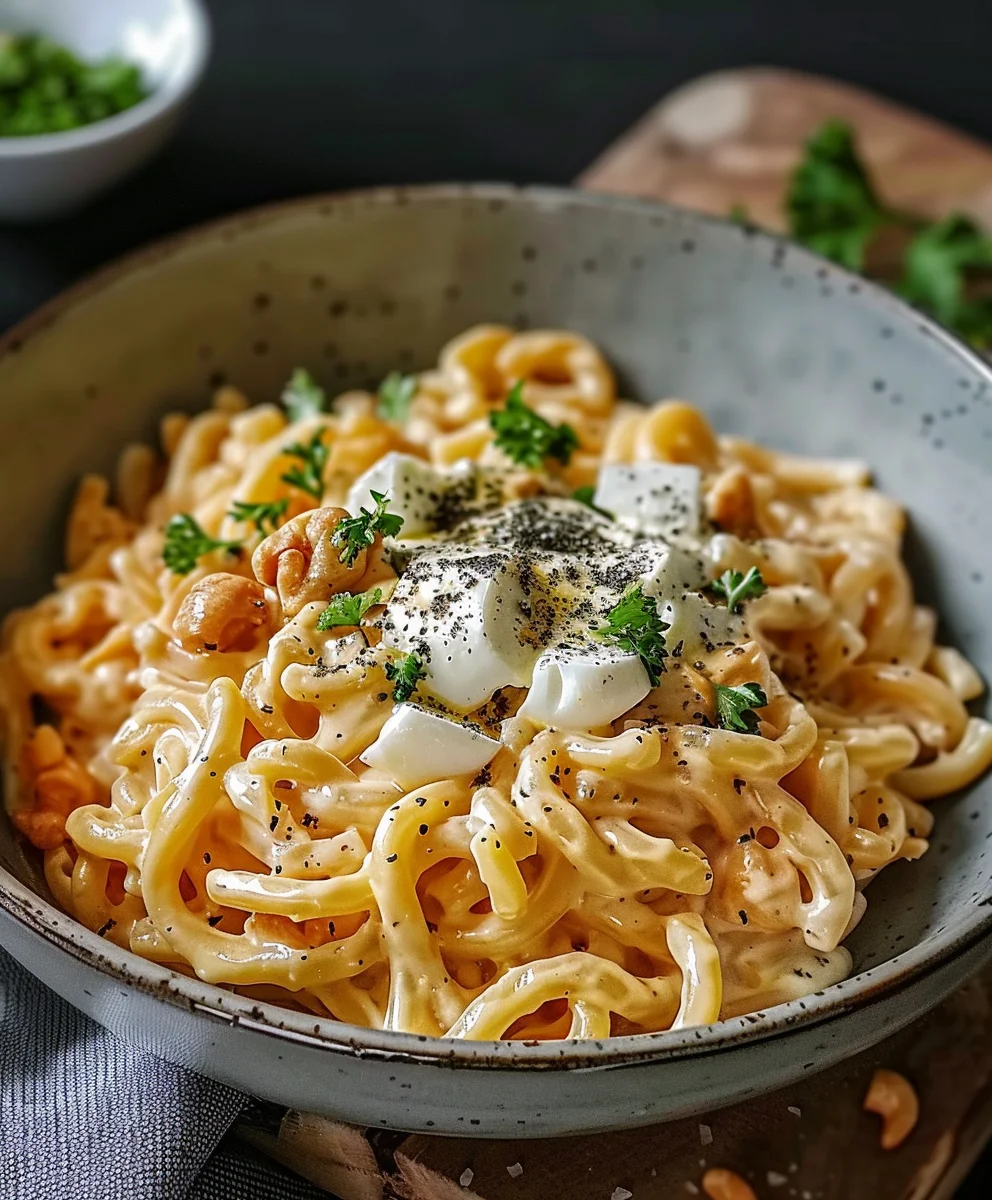 High-Protein Pasta with Creamy Cottage Cheese Sauce