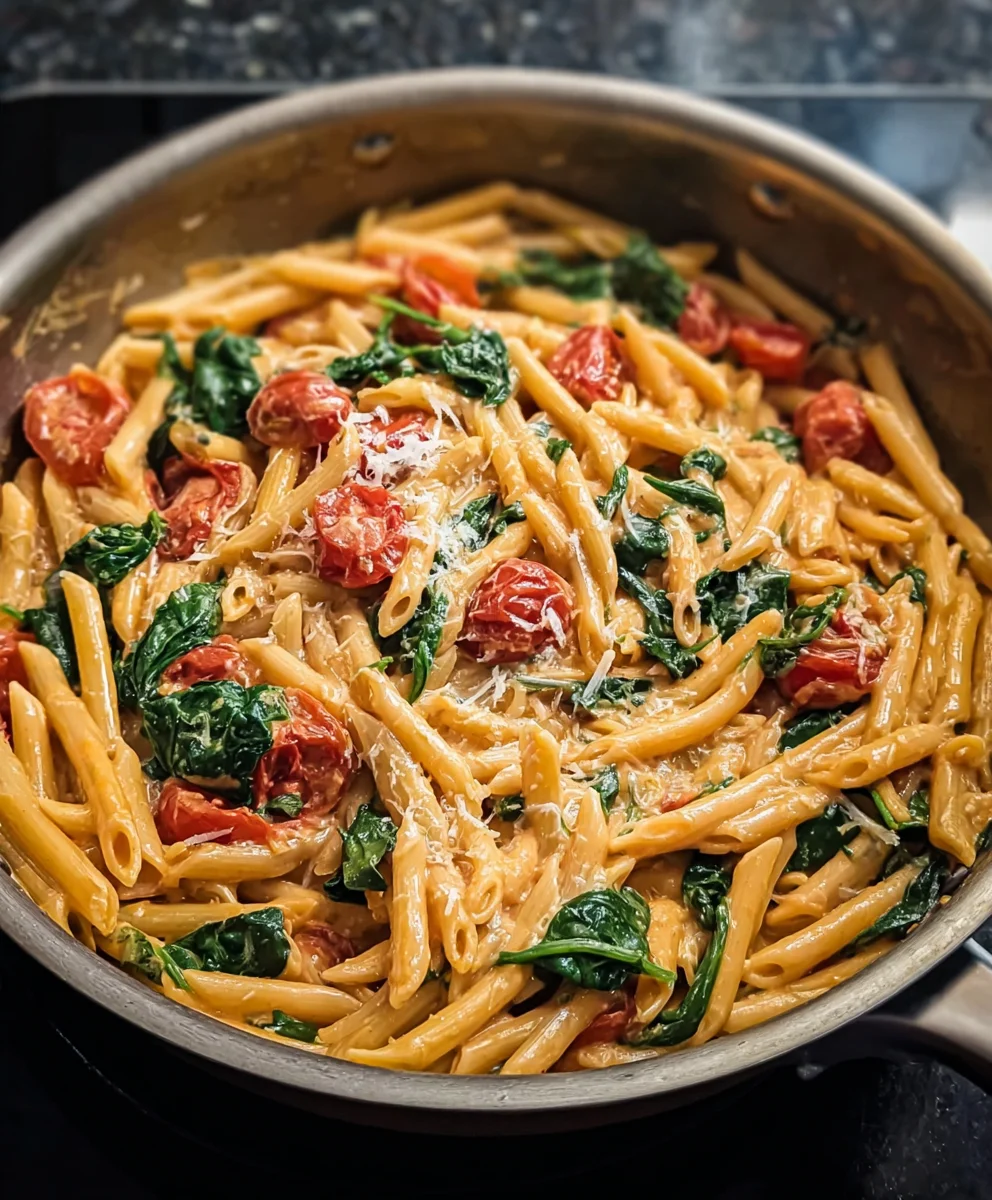Creamy One Pot Spinach Tomato Pasta: Simple Recipe