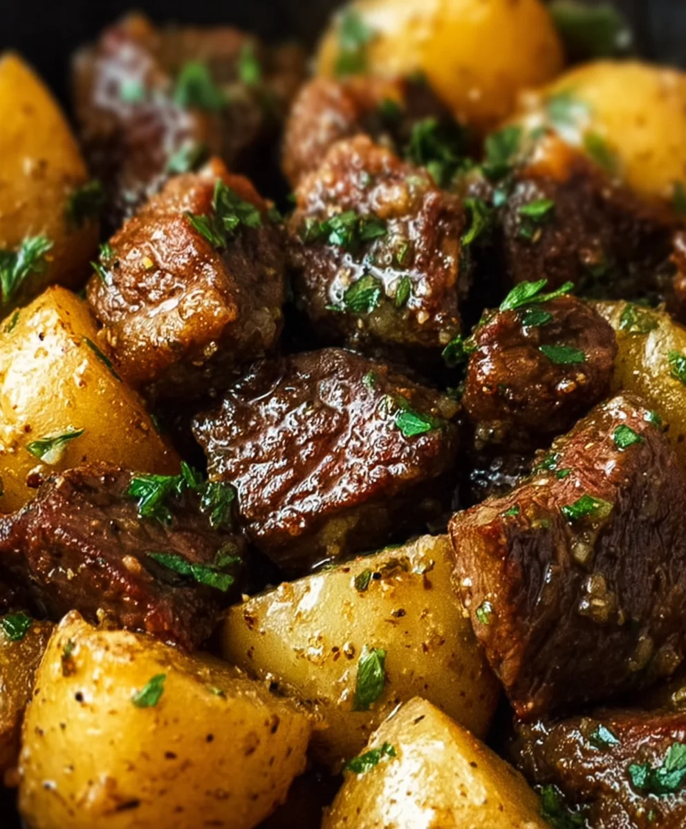 Flavorful Garlic Butter Beef Bites & Potatoes Recipe