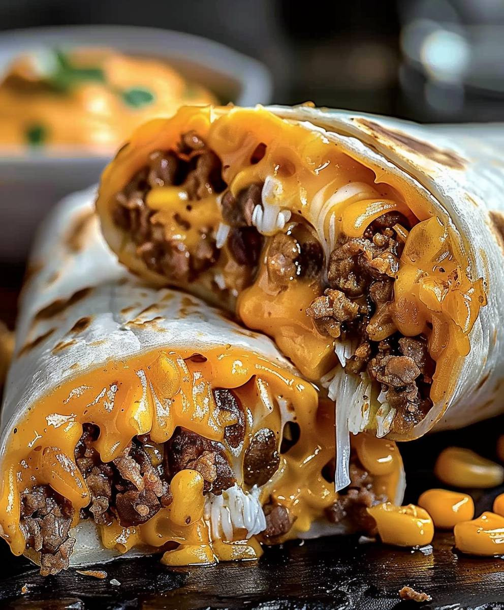 Beefy Melt Burritos