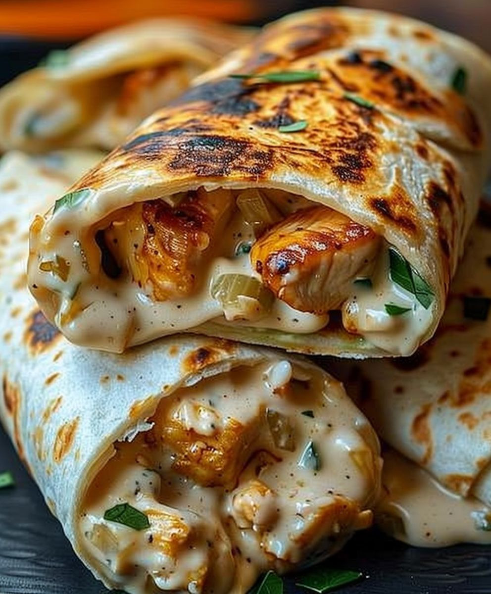 Cheesy Chicken Garlic Wraps