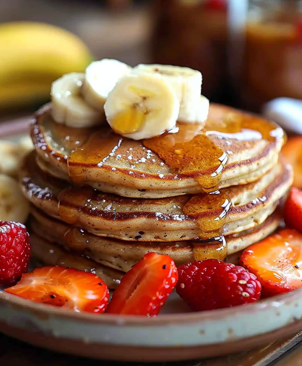 Banana Oatmeal Pancakes