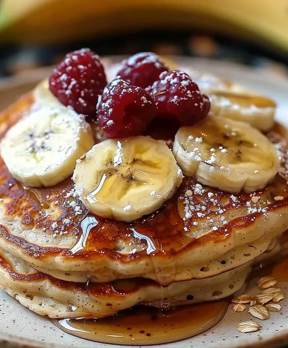 Banana Oatmeal Pancakes
