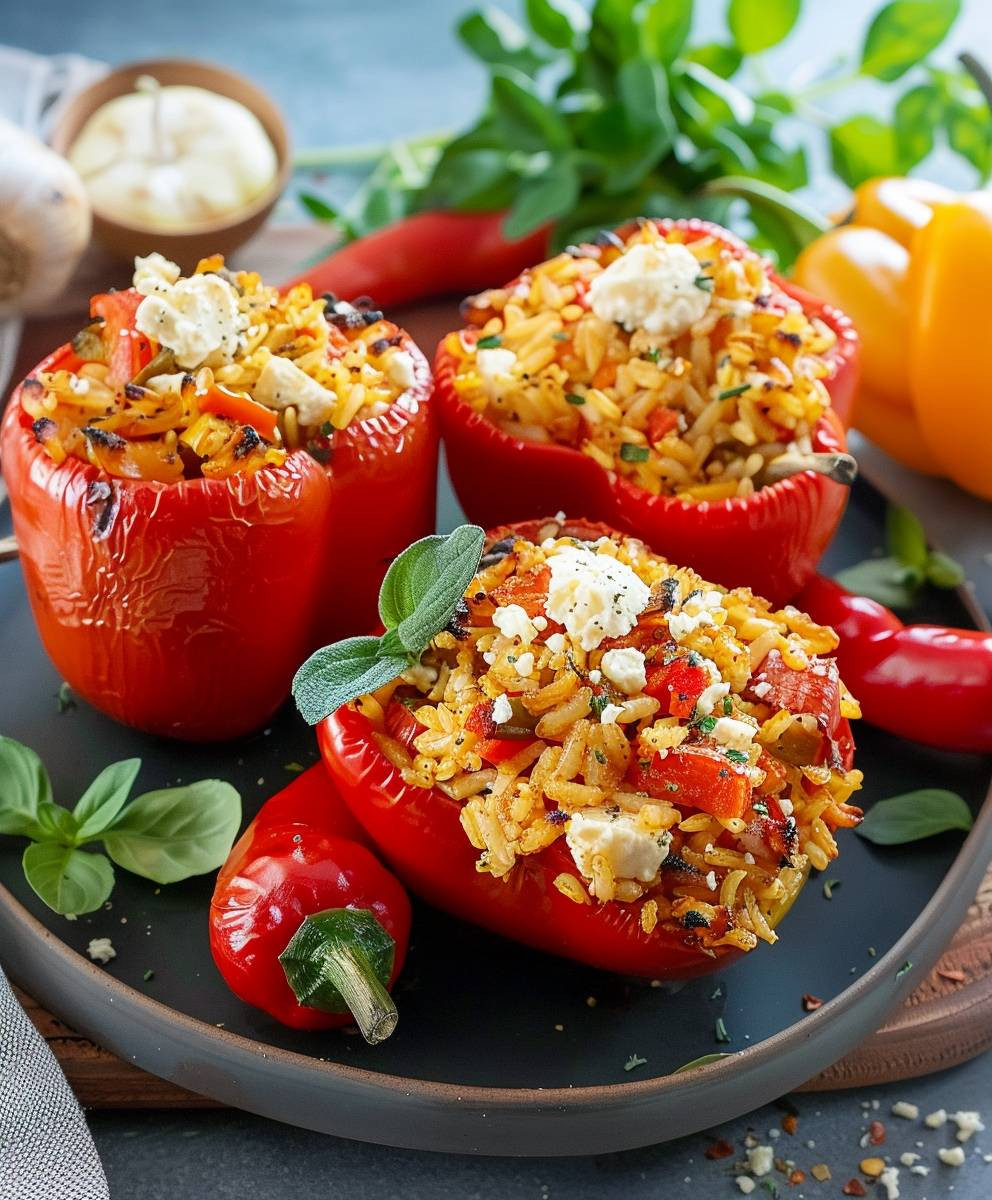 Stuffed Peppers Rice Feta
