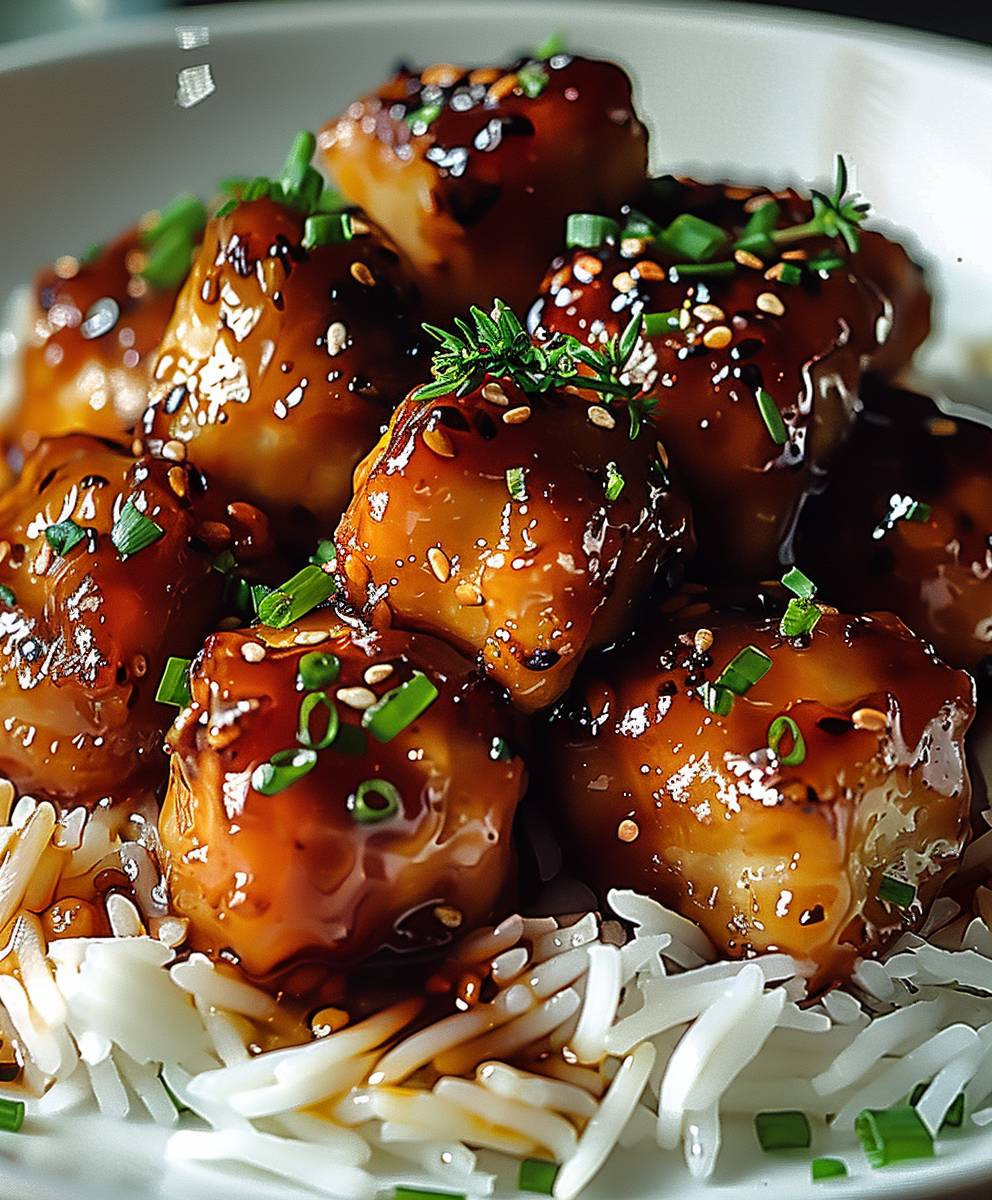 Karamellisiertes Sesam Hähnchen