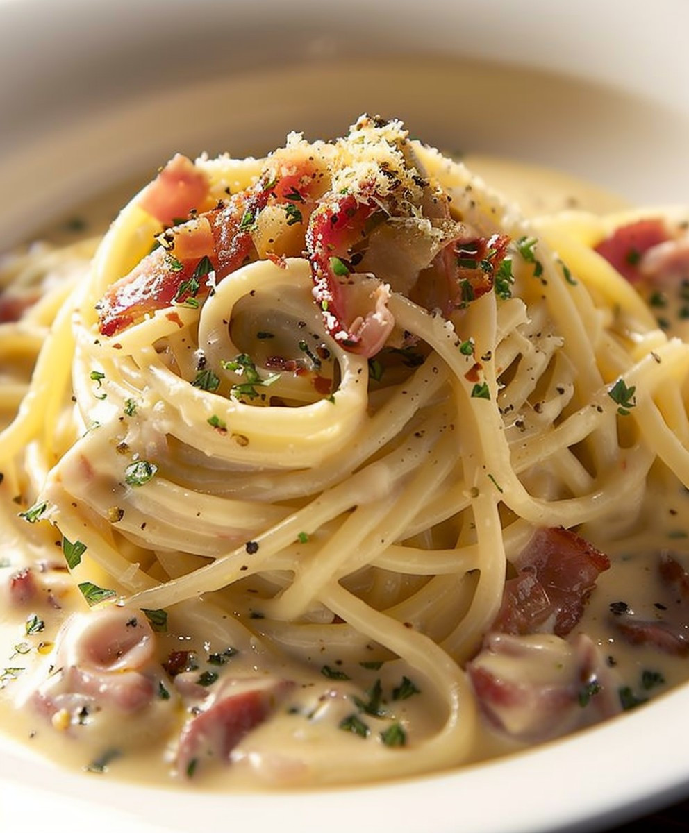 Spaghetti Carbonara cremig einfach