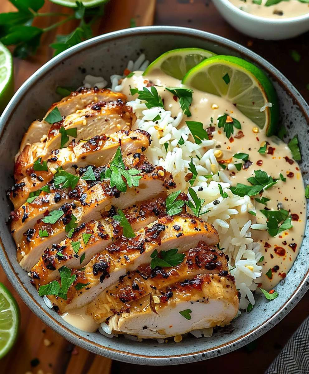 Garlic Chicken Rice Bowls