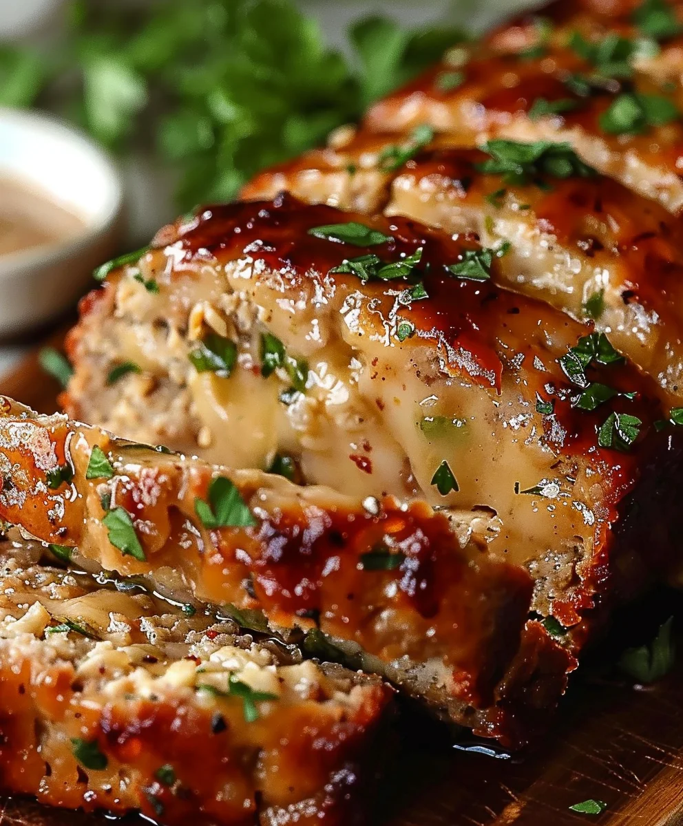 Unforgettable Juicy Garlic Parmesan Chicken Meatloaf