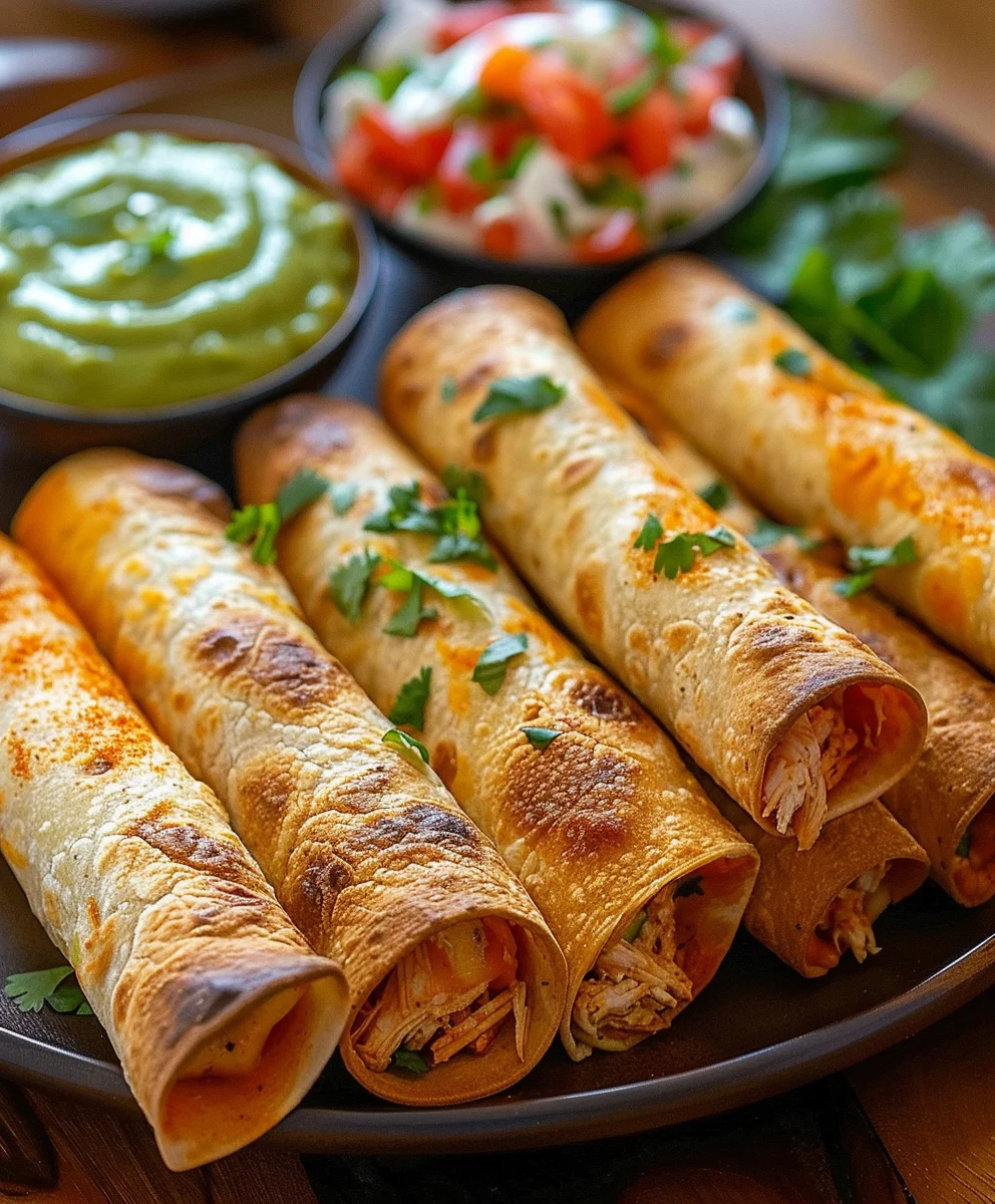 Crunchy Oven Baked Chicken Taquitos Recipe
