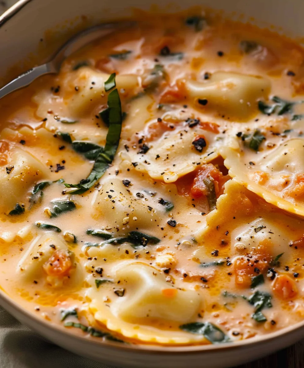 Hearty Creamy Tuscan Ravioli Soup – Pure Comfort Food