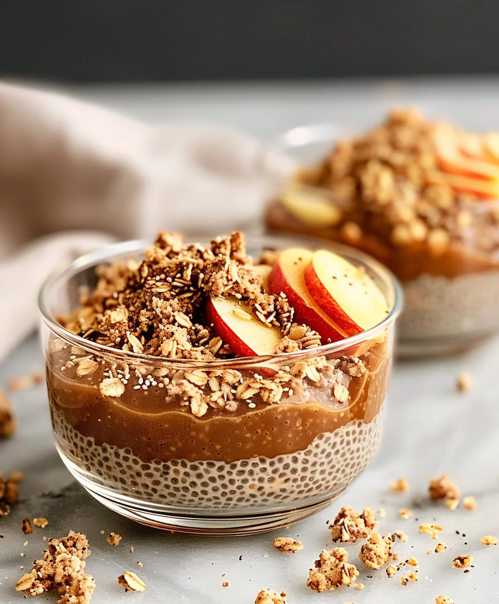 Cozy Apple Crumble Chia Pudding: Healthy Fall Breakfast