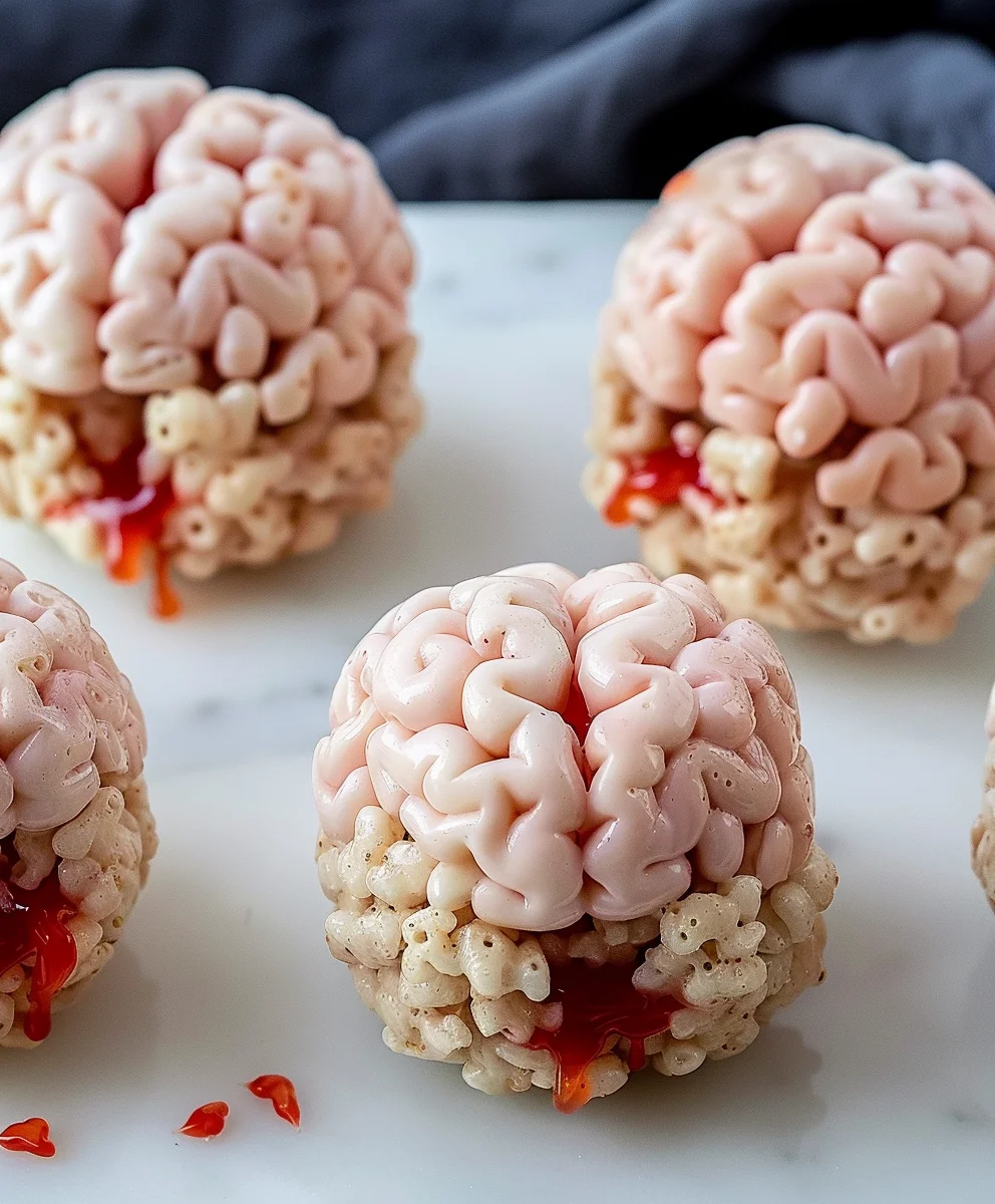 Get Spooky! Marshmallow Rice Krispies Halloween Brains