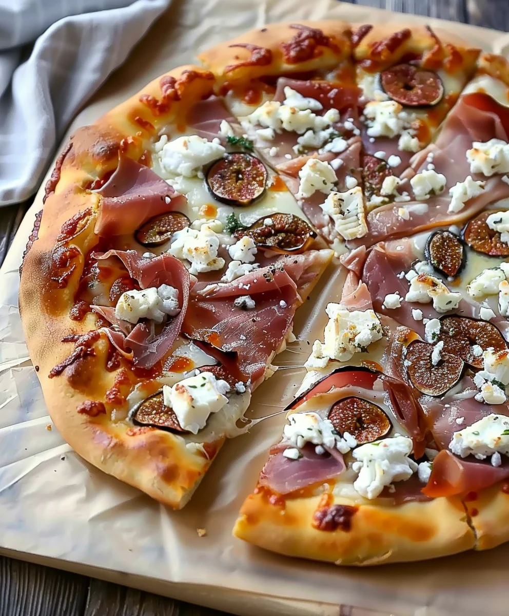 Simple Fig Pizza: Goat Cheese & Beef Prosciutto Delight