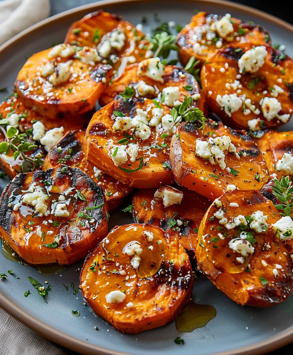 Honey Feta Sweet Potato Rounds