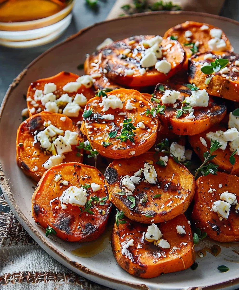 Delicious Honey Feta Sweet Potato Rounds - Perfect Snack!