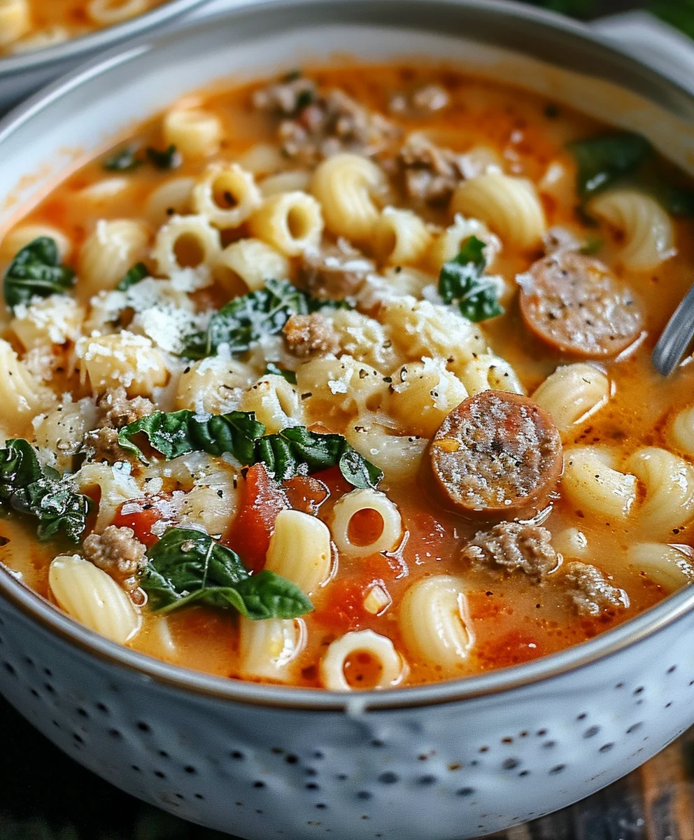 Hearty Parmesan Italian Beef Ditalini Soup