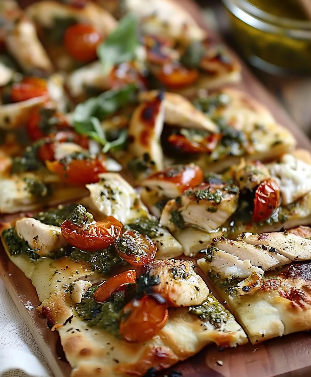 Pesto Chicken Flatbread